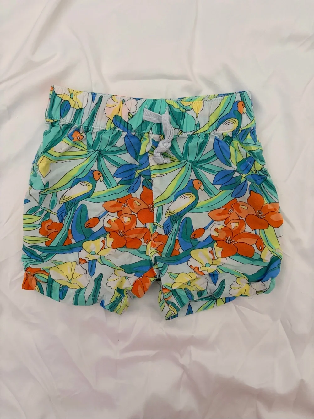 First Impressions Tropical Floral Short Pajama Set - Blue & Orange